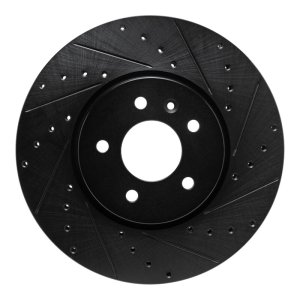 Buick Cascada Brake Rotor (1) - Front Right - R1 Concepts - Drilled & Slotted - Black - `14-`19